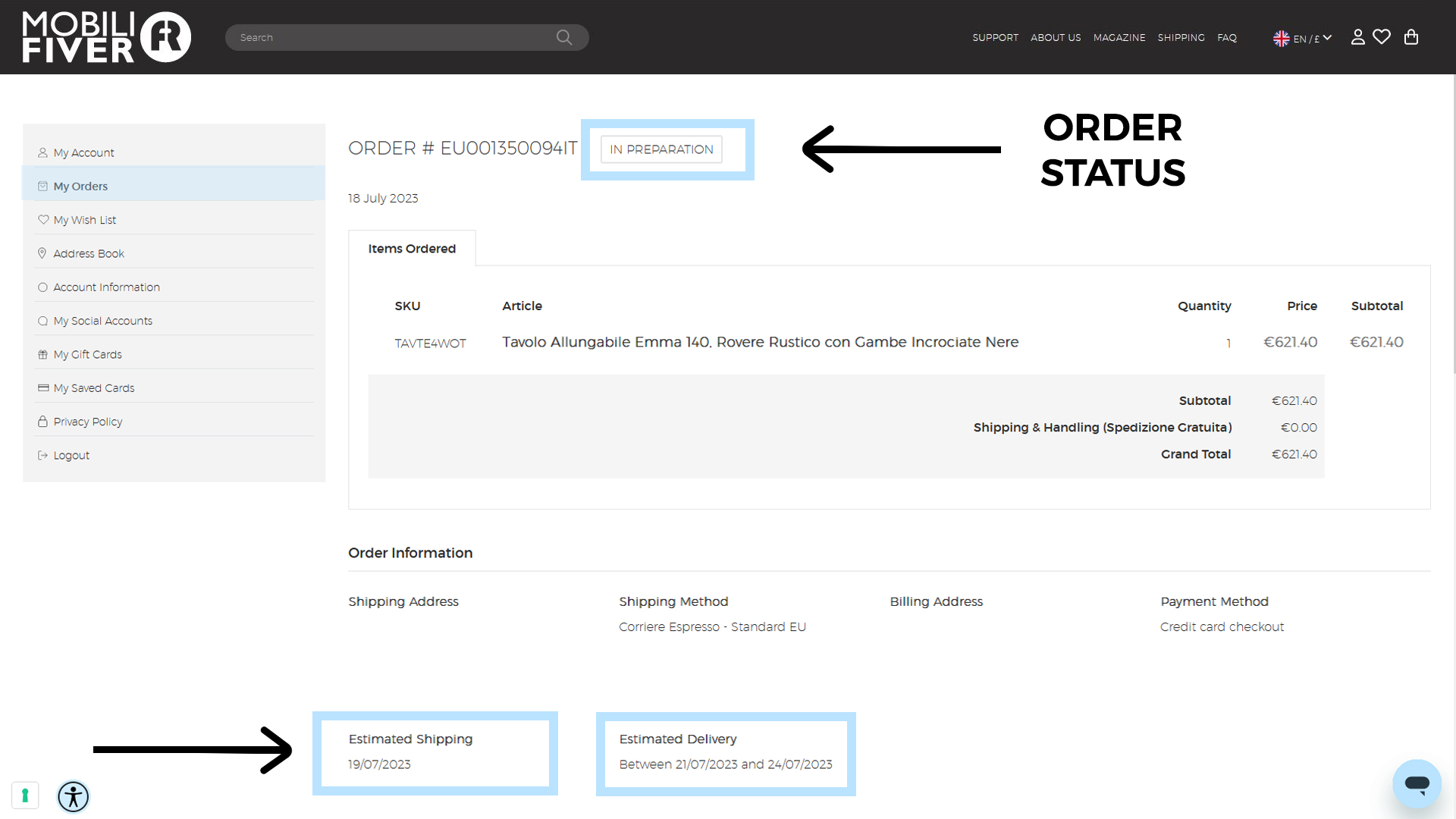 How do I know when my order will be shipped? Support Center Mobili